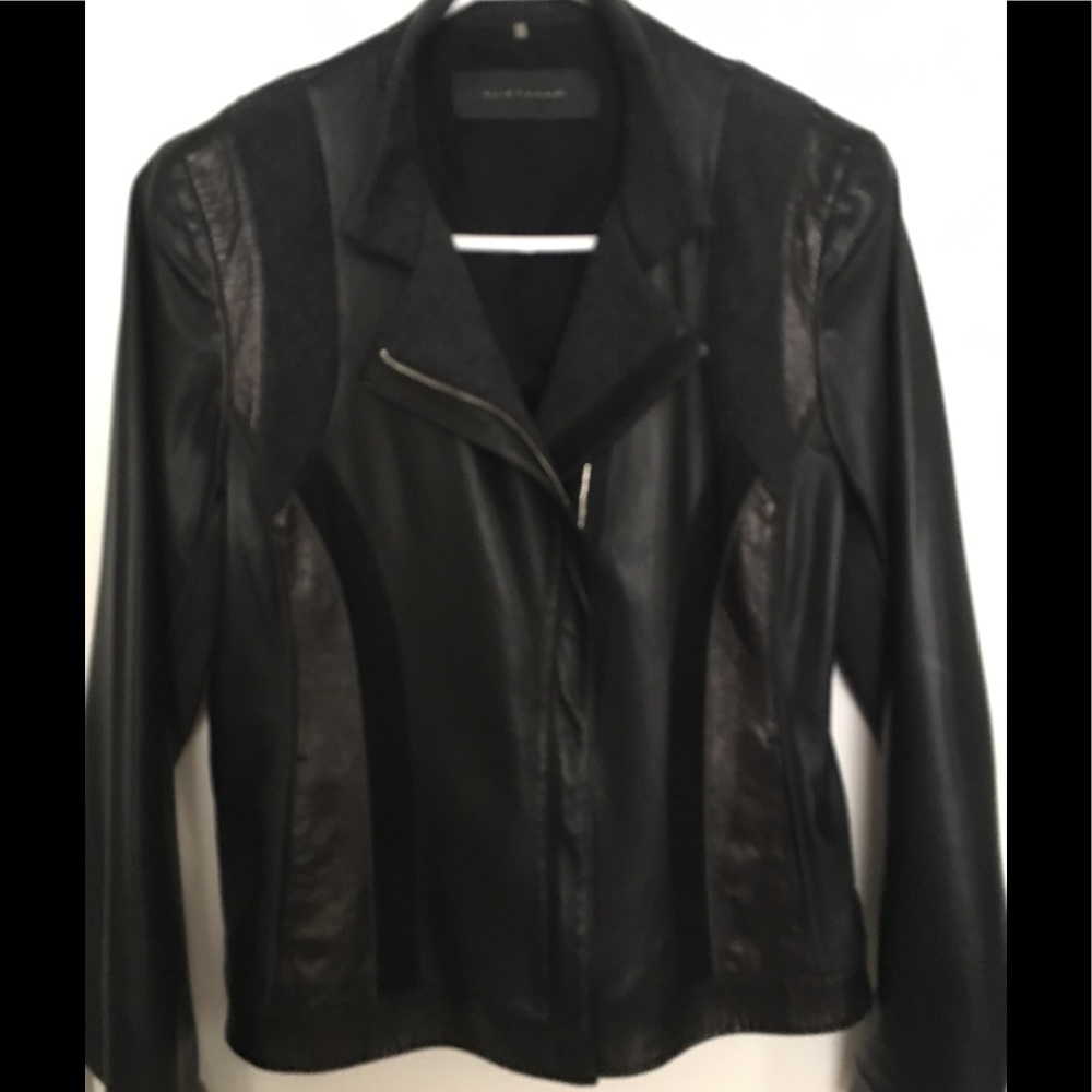 Black leather Elie tahari  jacket